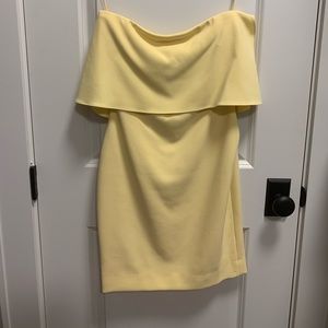 Size 2 yellow strapless dress by likely